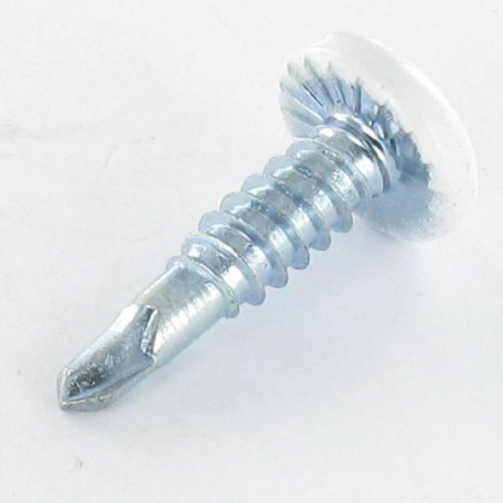 1 x Self Drilling Pan Head EMPR Square 4.2X19 Zinc Plated Ral9010/Pure White