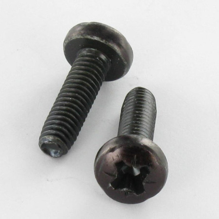 1 x Self Tapping Screw wide domed head M3X10 Pozi PZ1 Black Zinc Plated micro screw