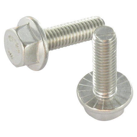 1 x Machine Screw Hexagonal Head Flange With Serration M10X30 Stainless Steel A2