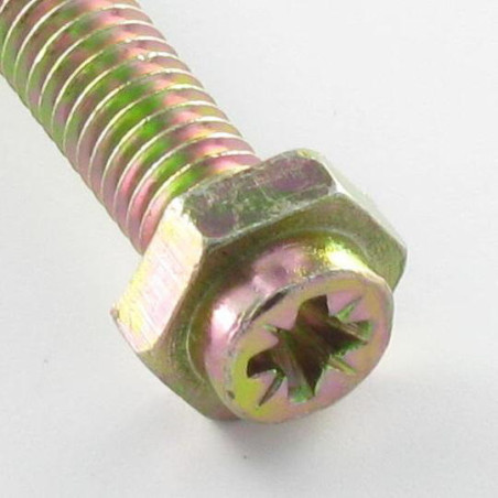 1 x Cassette Screw Hexagonal Head Pozi M6X45 Pozi 2 Class Class 6.8 Yellow Zinc