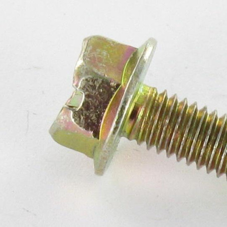 1 x Machine Screw Hexagonal Head M5X18 Flange 11 Slotted Yellow Zinc