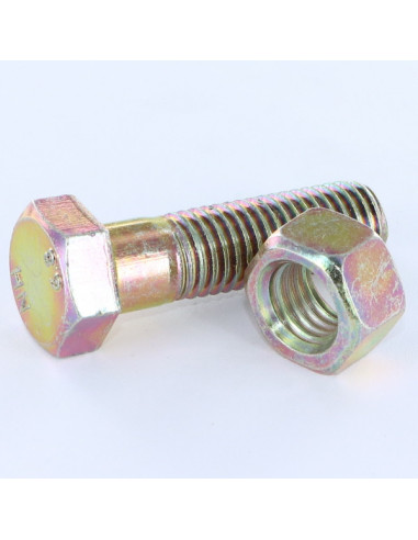 1 x Bolt With Nut Hexagonal Head M12X20 Yellow...