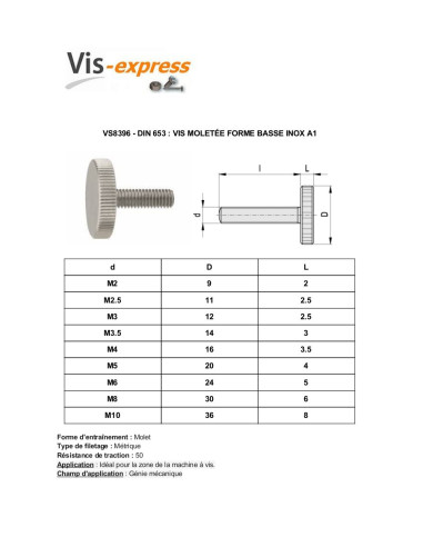 1 x Knurled Thumb Screws Thin Type Stainless...