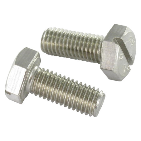 1 x Screw Machine Hexagonal Head Slotted Stainless Steel A2 M10X45