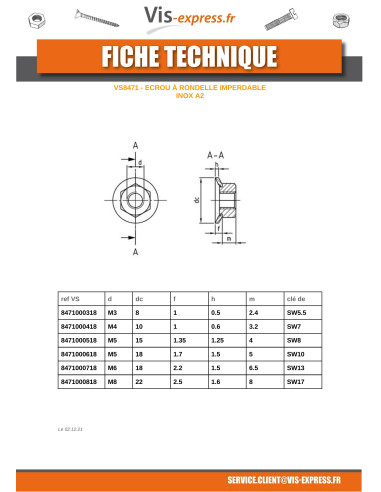 1 x Comby-nuts with conical washer 18 M6...
