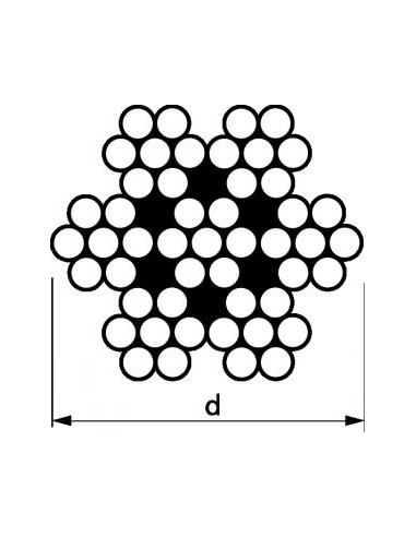 1 x Meter of Soft Wire Rope Diameter 10...