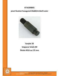 PICOT fixation Hexagonal 20X80 Thread Length: M16X25 Steel 2