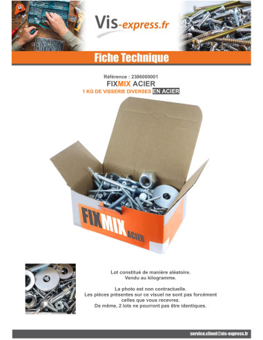 1 x Kilogram Of SCREWS VARIOUS In Steel FIXMIX