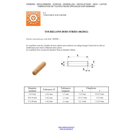 1 x Dowels Wood STRIRES 8X35