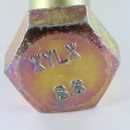 1 x Bolt Partial Thread Hexagonal Head M20X170 Class 8.8 Yellow Zinc
