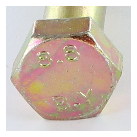 1 x Bolt Partial Thread Hexagonal Head M20X60 Class 8.8 Yellow Zinc