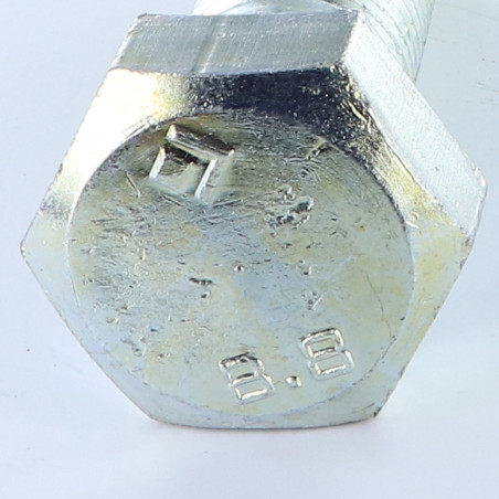 1 x Bolt Partial Thread Hexagonal Head M22X100 Class 8.8 Zinc Plated