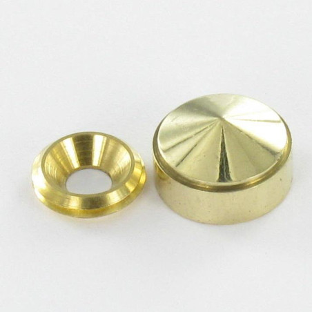 1 x Conical rosette or screw cover (1 rosette and 1 screw recess) Brass Diameter 12 Linch Pin Screw M4