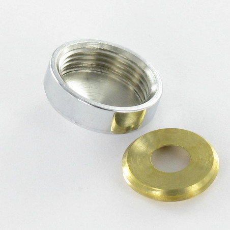 1 x Conical rosette or screw cover (1 rosette and 1 screw cup) Chrome Plated Brass Diameter 15 Linch Pin Screw M5