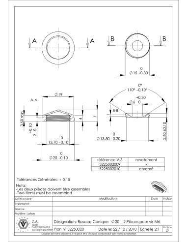 1 x Conical rosette or screw cover (1 rosette...