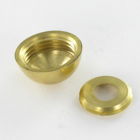 1 x Round rosette or screw cover (1 rosette and 1 screw cup) Brass Diameter 15 Linch Pin Screw M5