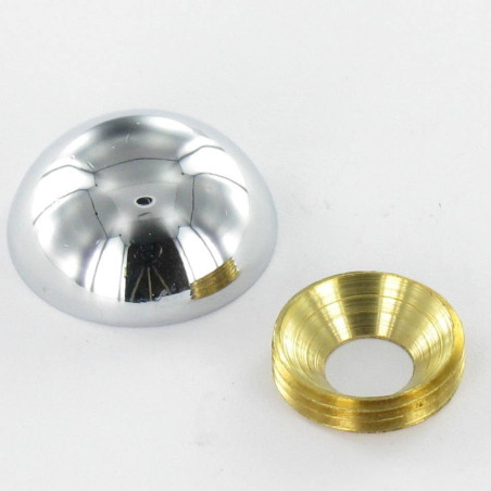 1 x Round rosette or screw cover (1 rosette and 1 screw recess) Chrome Plated Brass Diameter 15 Linch Pin Screw M5