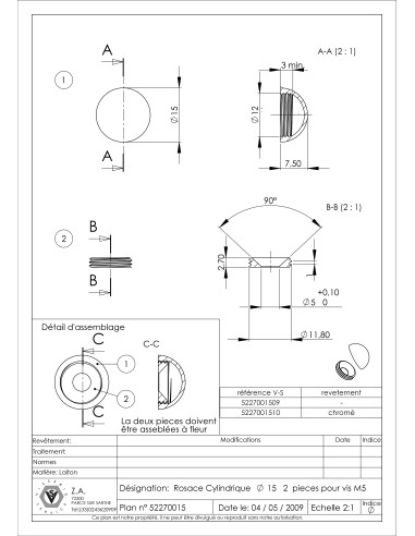 1 x Round rosette or screw cover (1 rosette and...