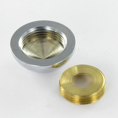 1 x Round rosette or screw cover (1 rosette and 1 screw recess) Chrome Plated Brass Diameter 20