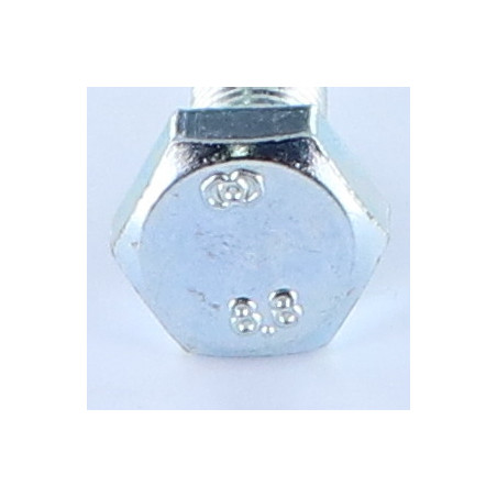 1 x Machine Screw Hexagonal Head M10X20 Full Thread Class 8.8 Fine Thread Pitch 125 Zinc Plated