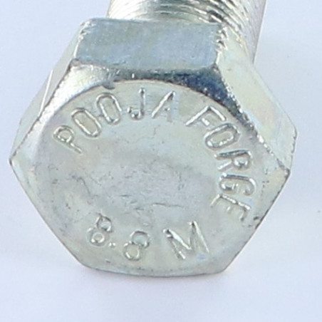 1 x Machine Screw Hexagonal Head M20X50 Full Thread Class 8.8 Fine Thread Pitch 150 Zinc Plated