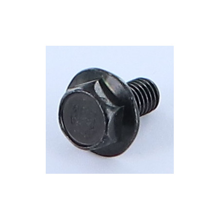 1 x Machine Screw Hexagonal Head M6X12 Flanche Without Serration BP Black Zinc Plated