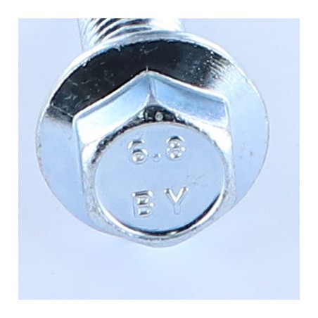 1 x Machine Screw Hexagonal Head M12X40 Flange With Serration Zinc Plated
