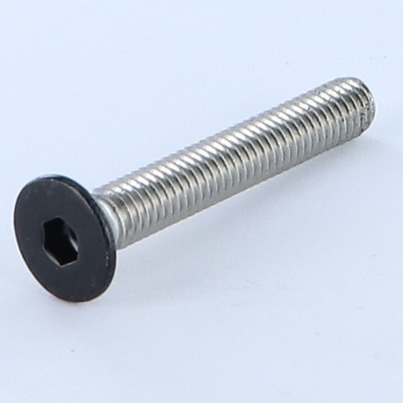 1 x Machine Screw Stainless Steel A2 Flat Head Hexagon Recess Hexagon Socket 4 M6X40 Ral9005/Jet Black 30% BRIL Full