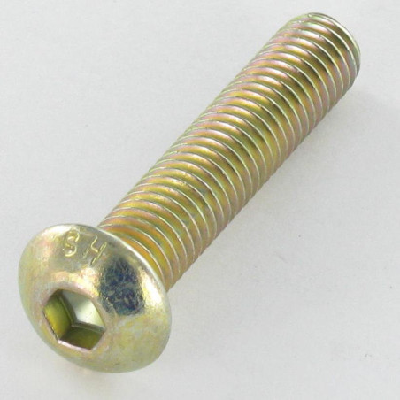 1 x Machine Screw Hex Socket Pan Head Cap M5X12 Full Thread Class 10.9 Hexagon Socket 3 Yellow Zinc