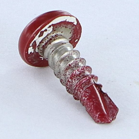 1 x Self Drilling Stainless Steel A2 Cylindrical Button Head Pozi 3.5X13 Ral3011/Brown Red ROU