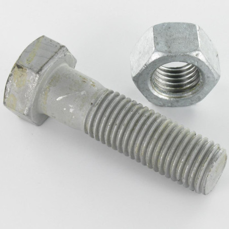 20 x Bolt With Nut Hexagonal Head M20X100 Class 6.8 Sb Hot Dip Galvanized