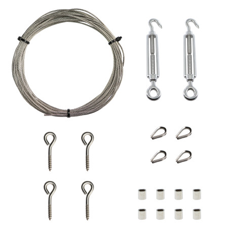 1 x Kit of 15 metres of stainless steel cable diameter 2