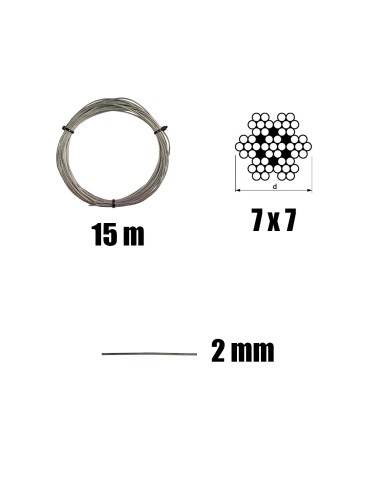 1 x Kit of 15 metres of stainless steel cable...