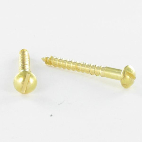 1 x Wood Screw Brass Round Head Slotted 3X16 micro screw