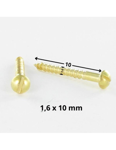 1 x Wood Screw Brass Round Head Slotted 1.6X10...