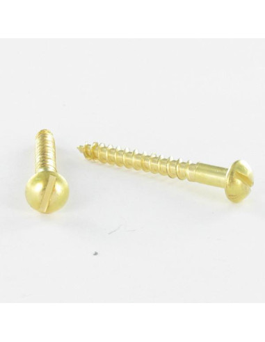 1 x Wood Screw Brass Round Head Slotted 4X50