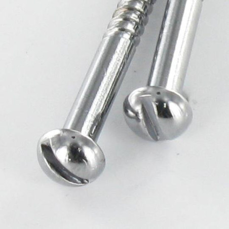 1 x Wood Screw Chrome Plated Brass Round Head Slotted 3.5X25