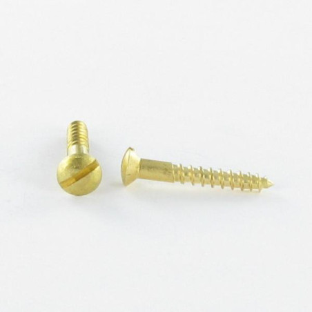 1 x Wood Screw Brass Pan Countersunk Head Slotted 2.5X20 micro screw