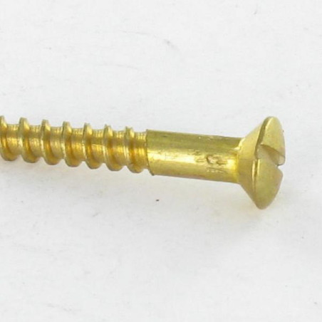 1 x Wood Screw Brass Pan Countersunk Head Slotted 3X16 micro screw