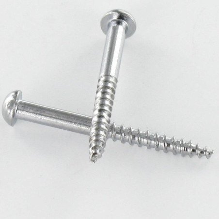 1 x Wood Screw Chrome Plated Brass Round Head Slotted 3x30 micro screw