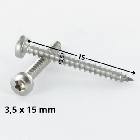 1 x Chipboard Screw Round Head 3.5X15 T15 Zinc Plated