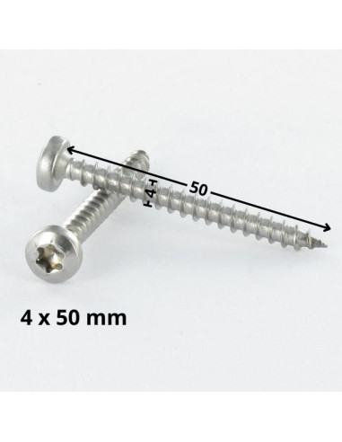 1 x Chipboard Screw Round Head 4X50 T20 Zinc...