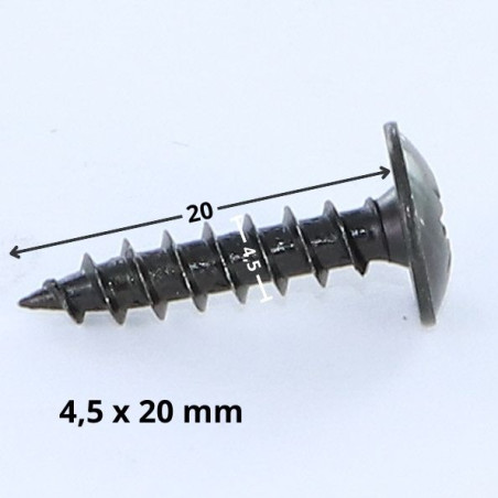 1 x Chipboard Screw Mushroom Pozi PZ2 4.5X20 Black Zinc Plated