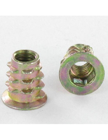 1 x Nut Hexagon Recess M6 12X13 Zamak Yellow Zinc