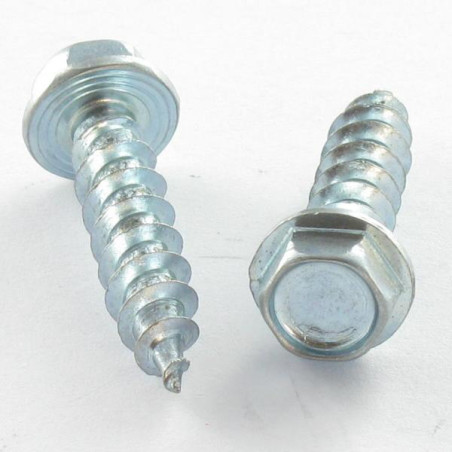 1 x Savis Chipsboard Screw Hexagonal Head Flange 4X16 Across Flat 5.5 Zinc Plated