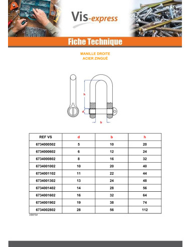 1 x Snackle Right For piton For Eye Zinc Plated 12