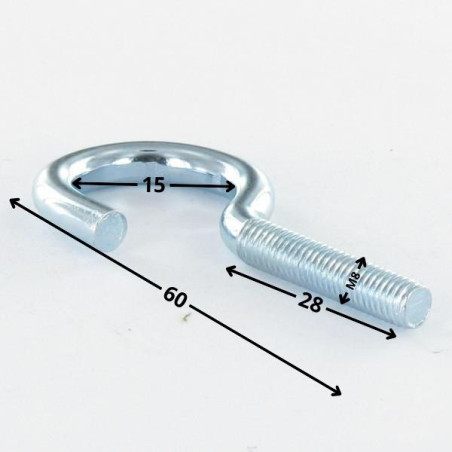 1 x Hooks Machine Zinc Plated 8X60