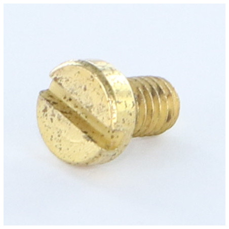 1 x Machine Screw Pan Head Slotted M4X6 Brass Plated Steel
