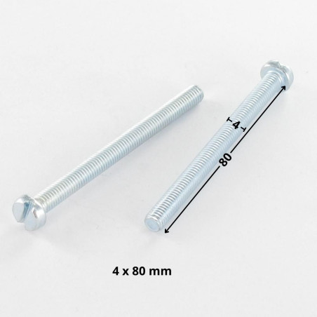 1 x Machine Screw Pan Head Slotted M4X80 Zinc Plated
