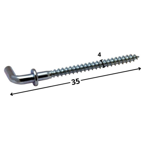1 x Hooks to Wood Screws to Collar 4X35 Zinc Plated